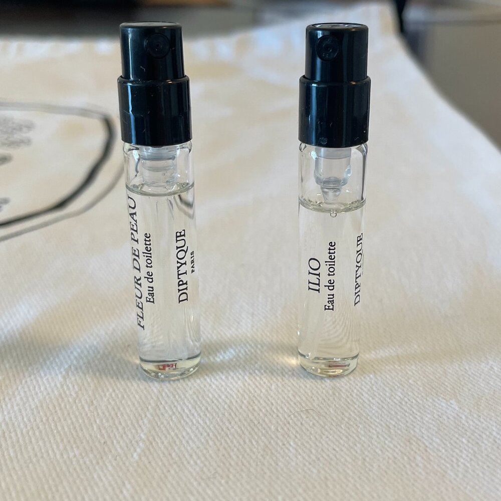 Diptyque EDT in Fleur de Peau & Ilio, each 2 ml / 0.06 oz